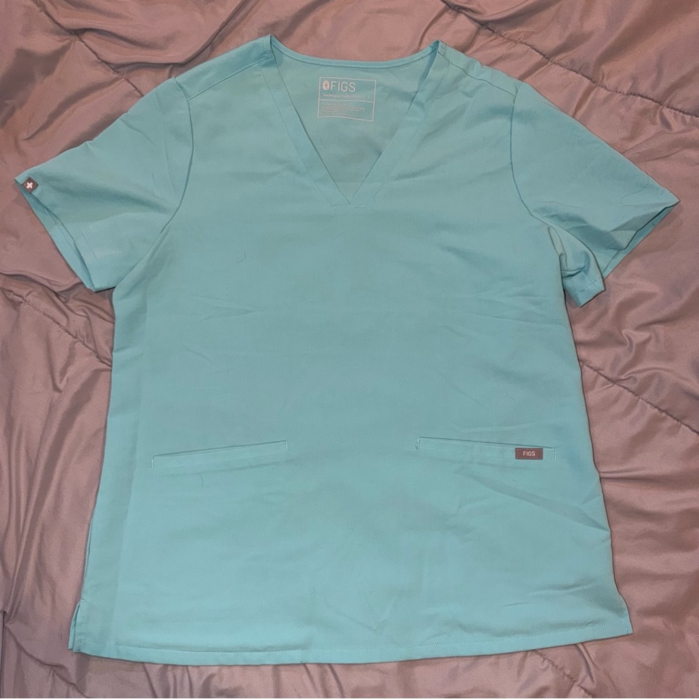 Figs Women’s Neon Blue Scrub Set - Picture 3 of 5